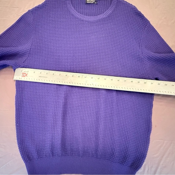 St Croix Blue/Purple Crewneck Golf Cotton Sweater Size Large - Picture 7 of 8